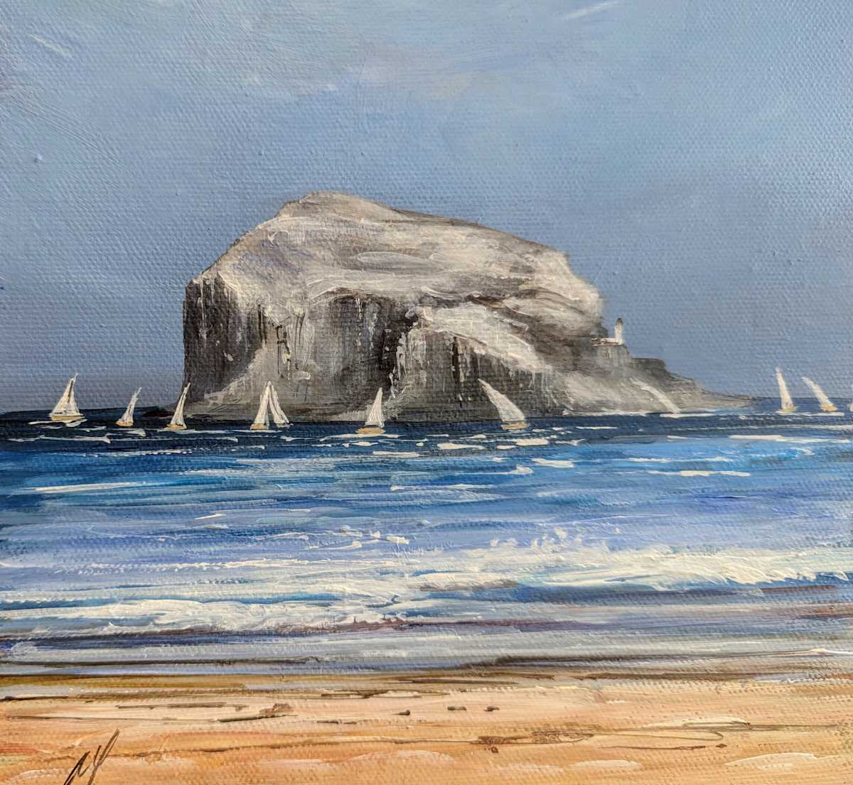 Bass Rock and Yachts by Allison Young 