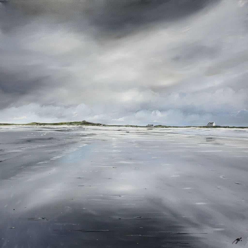 Clouds Reflected, Gott Bay, Tiree, June by Allison Young 