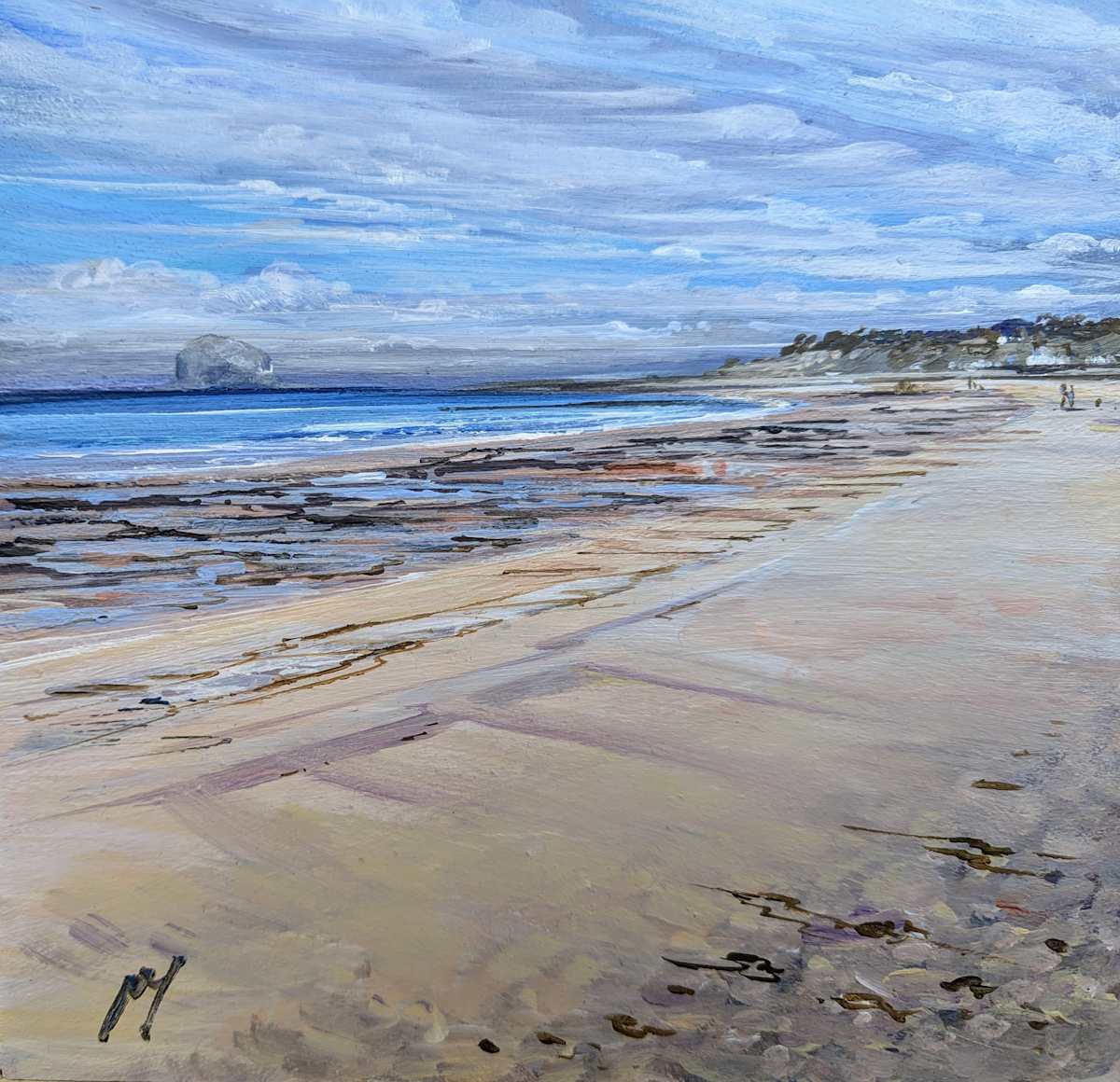 Couple and Dog North Berwick by Allison Young 
