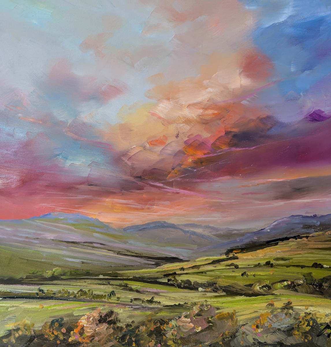 Amber  Sky (View from Crieff) by Allison Young 