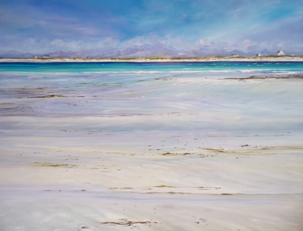 White Cottages, Mull mountains from Tiree by Allison Young, Image 1.