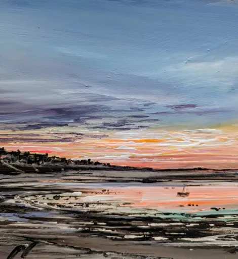 Pink Summer Sky North Berwick by Allison Young 