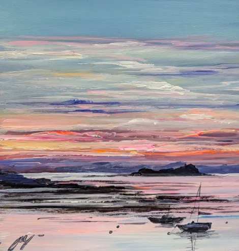 Yachts and Fidra North Berwick by Allison Young 