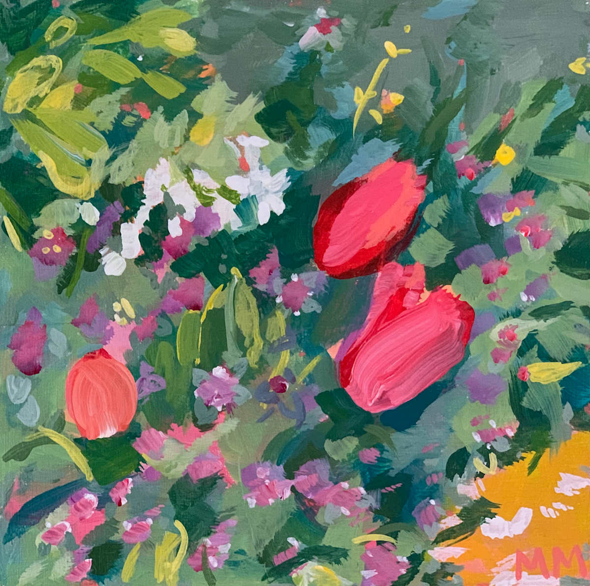 Pink Tulips by Marie Kathleen Moone, Image 1.