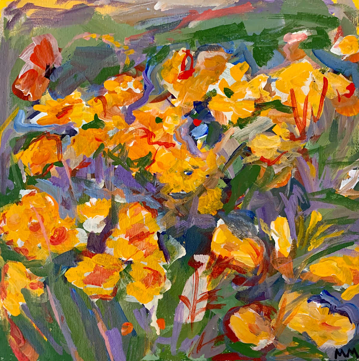 Yellow Flowers II by Marie Kathleen Moone 
