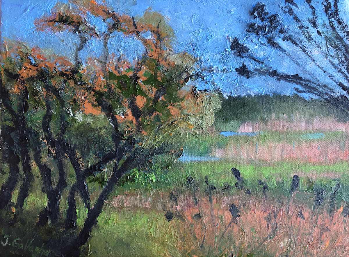 Across the Marsh 2 by Janet Gallagher  Image: Another Plein Air piece created at the same time as #1. 