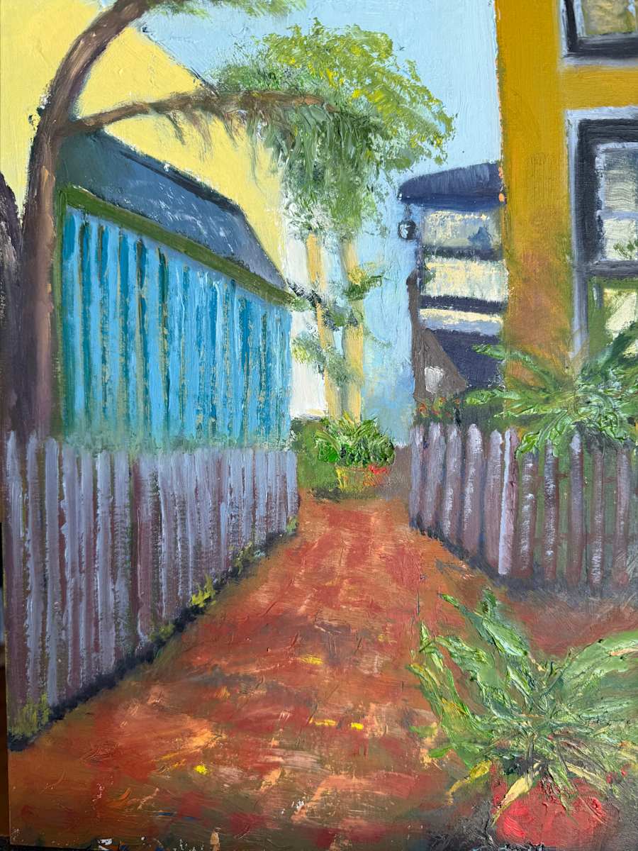 Just off Charlotte St. by Janet Gallagher  Image: Painting blocked in en plein air, finished in the studio