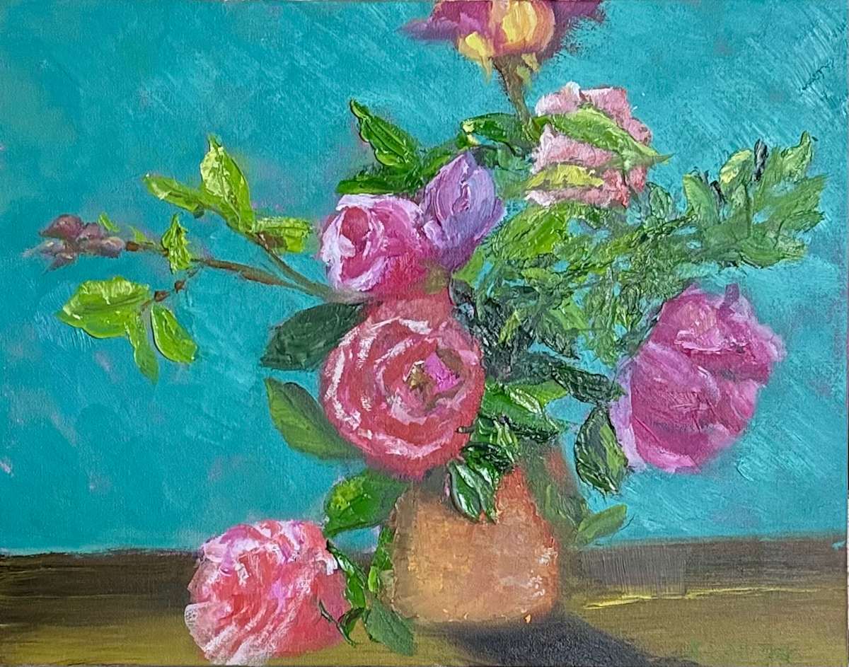 Roses by Janet Gallagher  Image: Still Life Roses