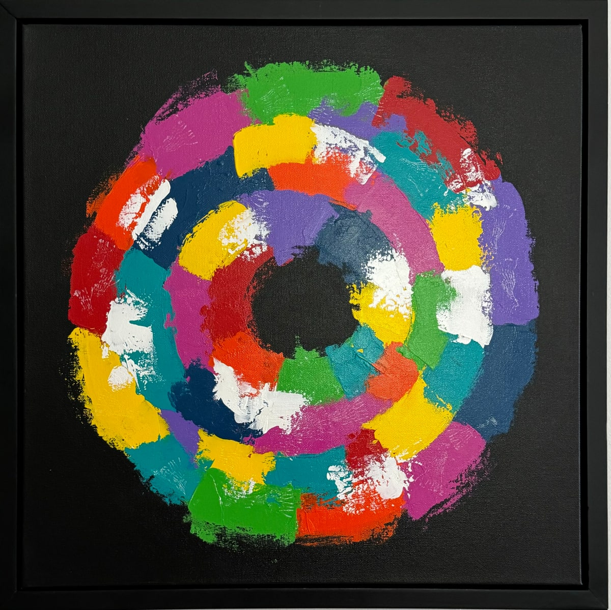 Joyful Spiral I by Terri Sierra  Image: Joyful Spiral I - 20x20" Original Acrylic on Canvas - Framed