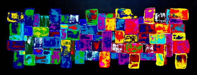 No Man Is An Island by Terri Sierra  Image: No Man is An Island, original 16"x40" acrylic on canvas.