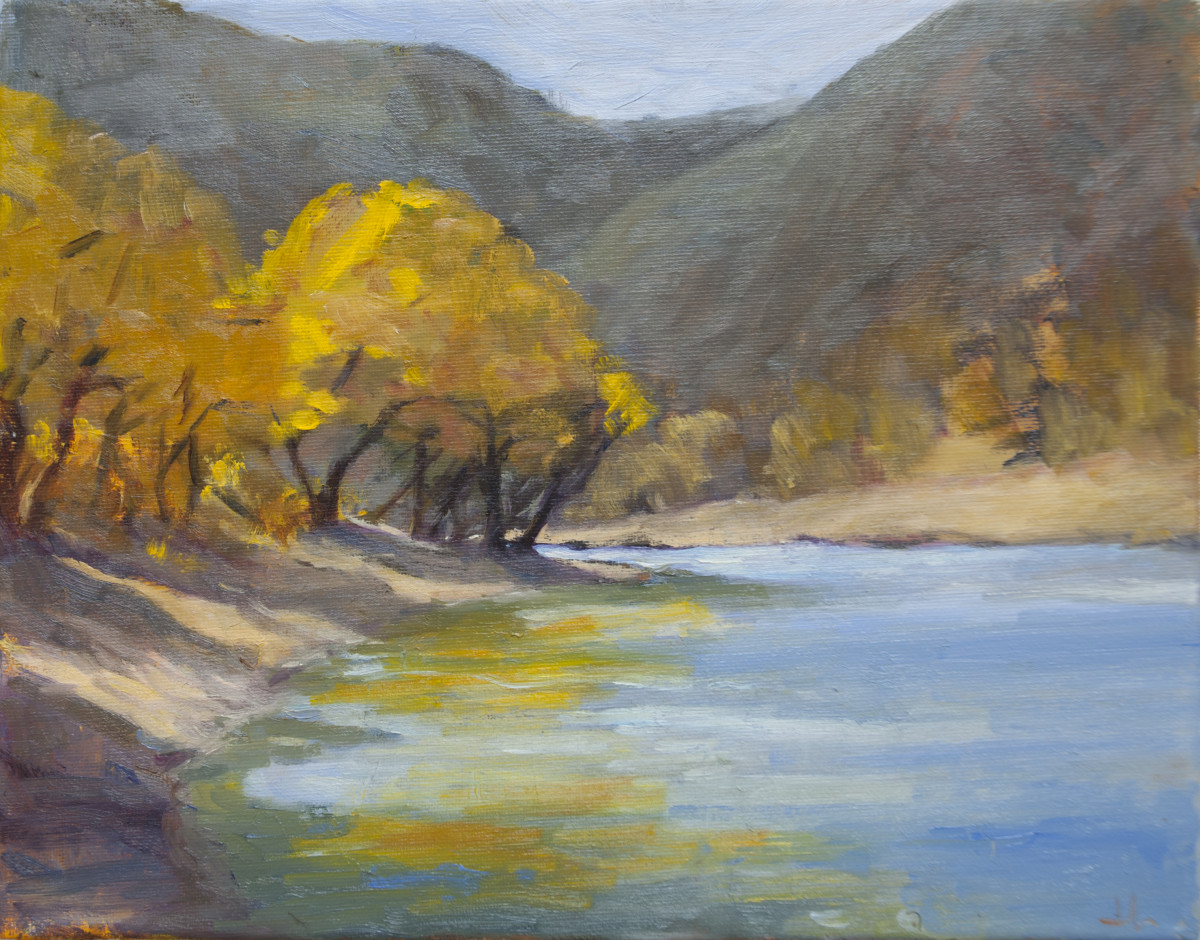 Blue and Gold Autumn by Jennifer Riefenberg 