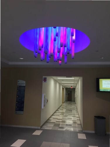 Flux Chandelier (University of Akron - Zook Hall) by Jen Lewin 