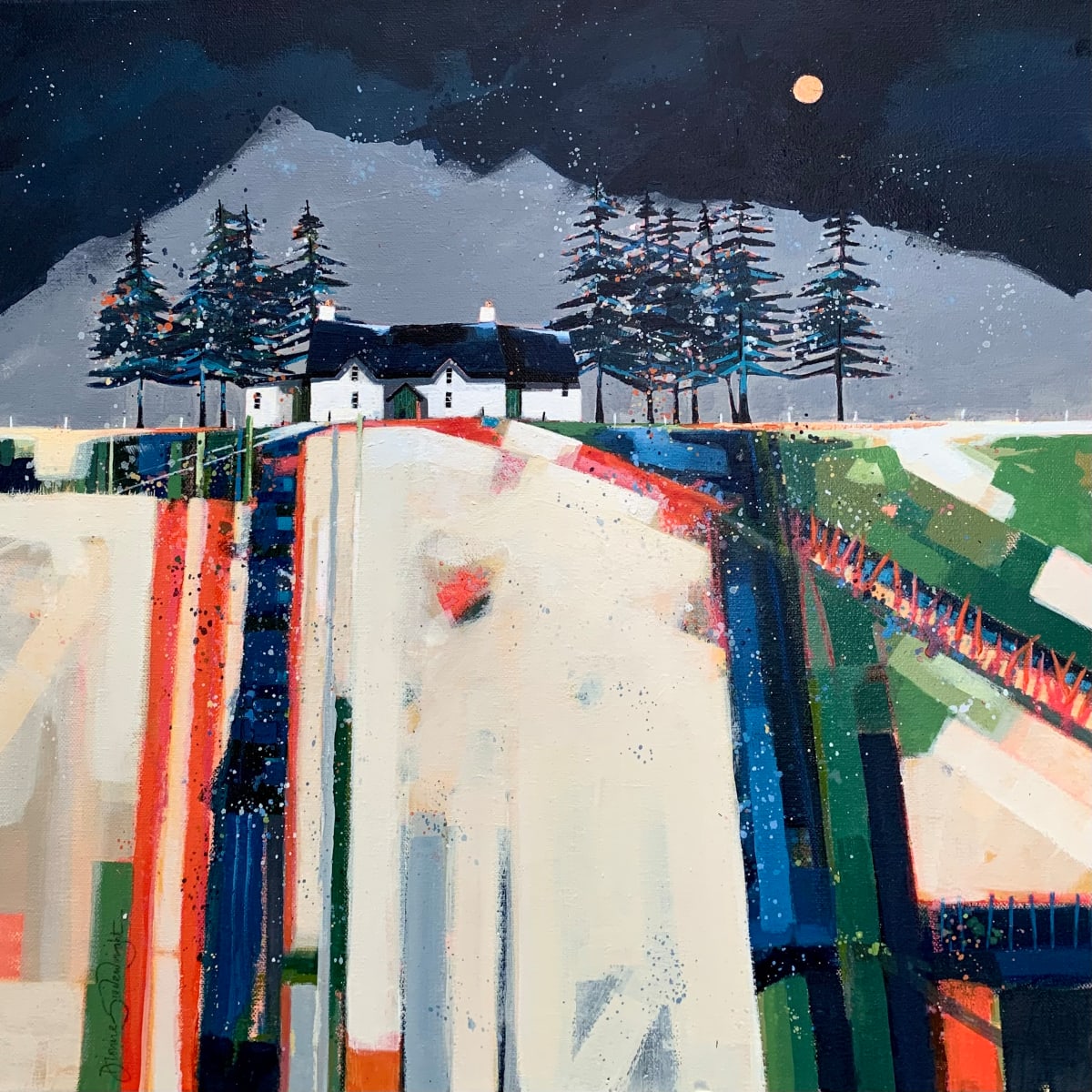 Copper Moon over the Cuillin by Dionne Sievewright 