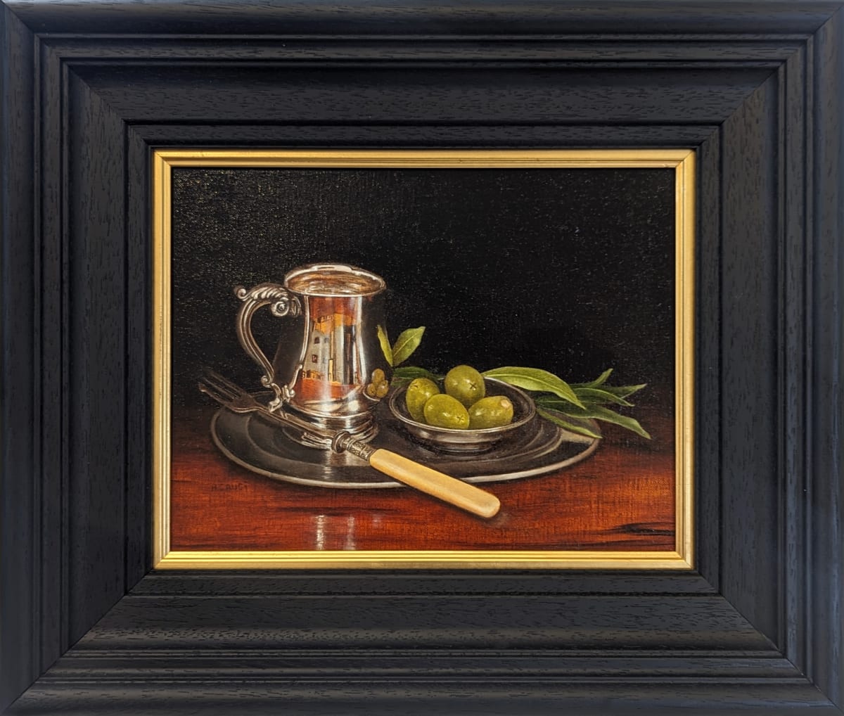 Silver Tankard & Olives by Hilary Gauci 