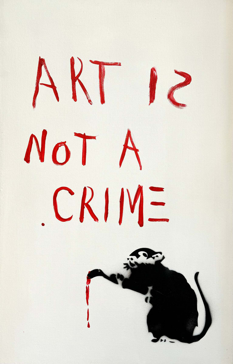 'Art Is NOT A Crime' After Banksy by David Henty 