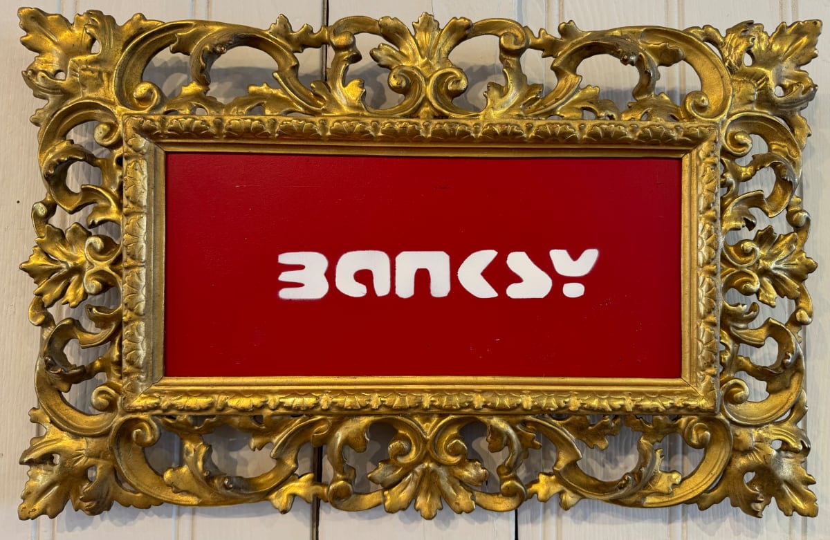 'Banksy Red' In The Style of Banksy by David Henty 