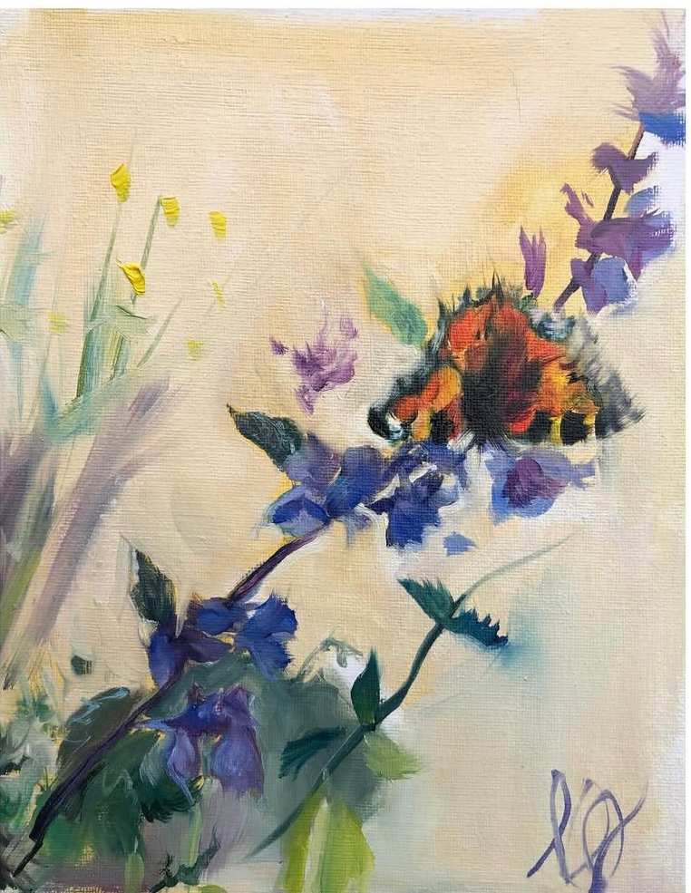 Catnip & Painted Lady by Louise Ogilvy 
