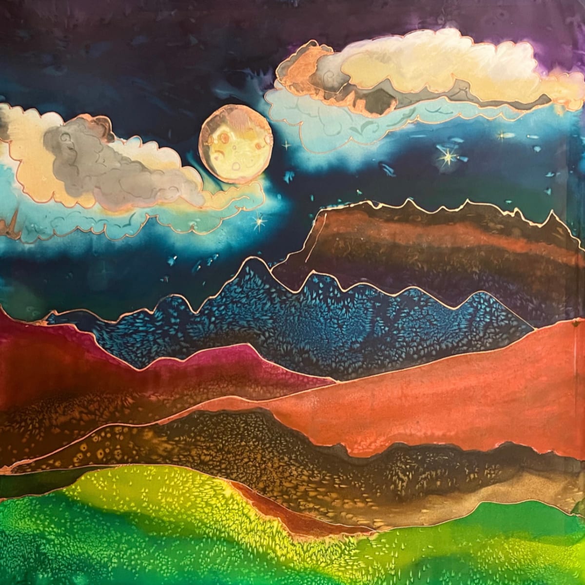 Almost Heaven by MJ Okawa  Image: 
Gaze into the ethereal night of "Almost Heaven," a serene landscape under a moonlit sky.