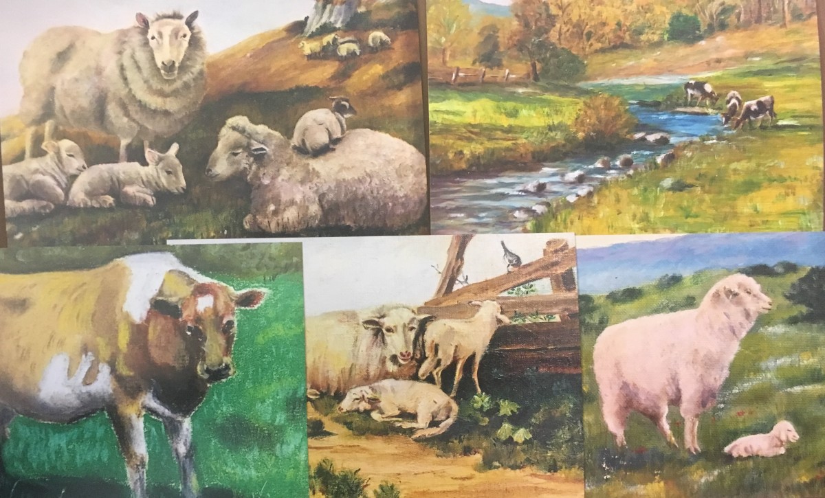 Mimi collection -farm/sheep themed prints-5 pack by Jennifer C.  Pierstorff, Image 1.