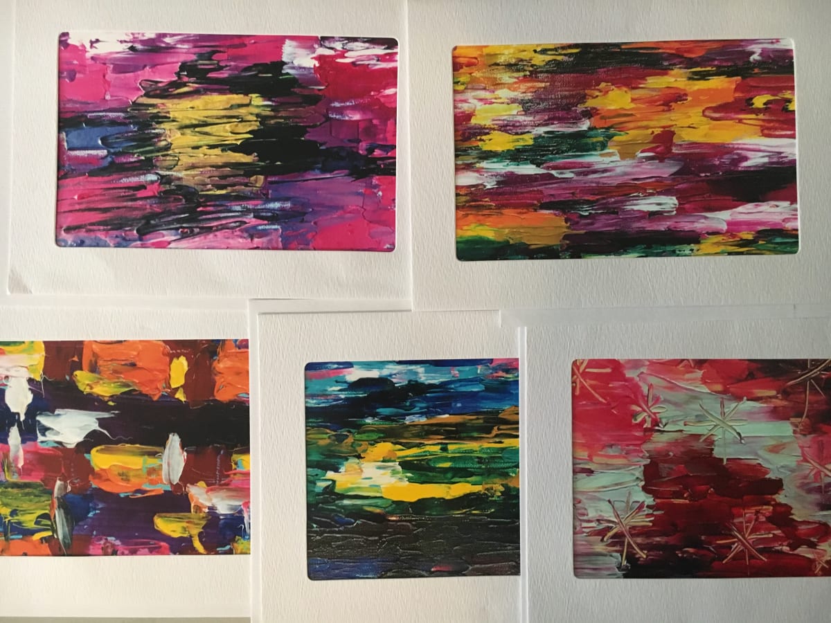 Abstract assorted 5 pack photo mat card set by Jennifer C.  Pierstorff 