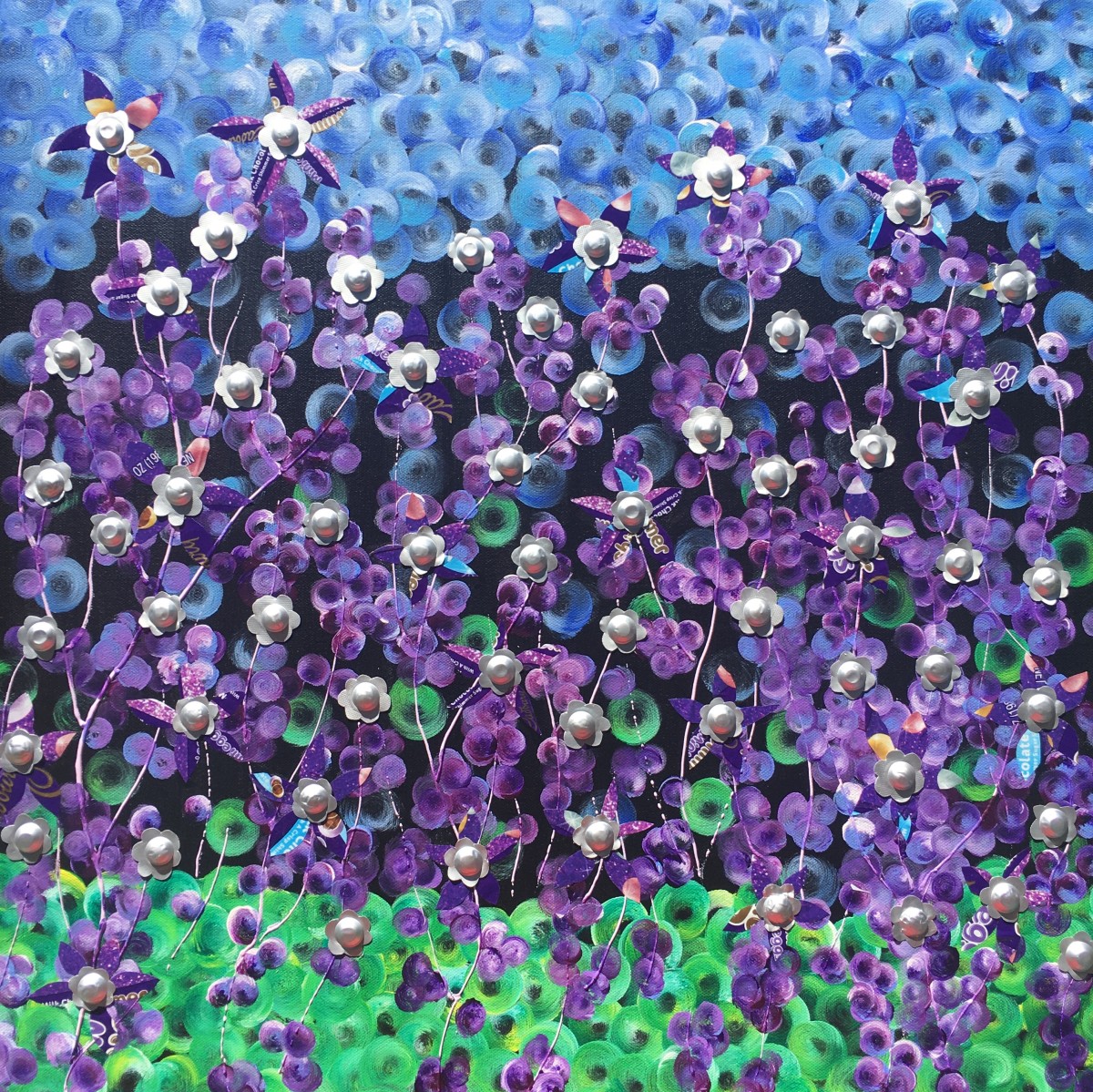 Purple Cadbury Zofran Flowers in a Field by Jennifer C.  Pierstorff 