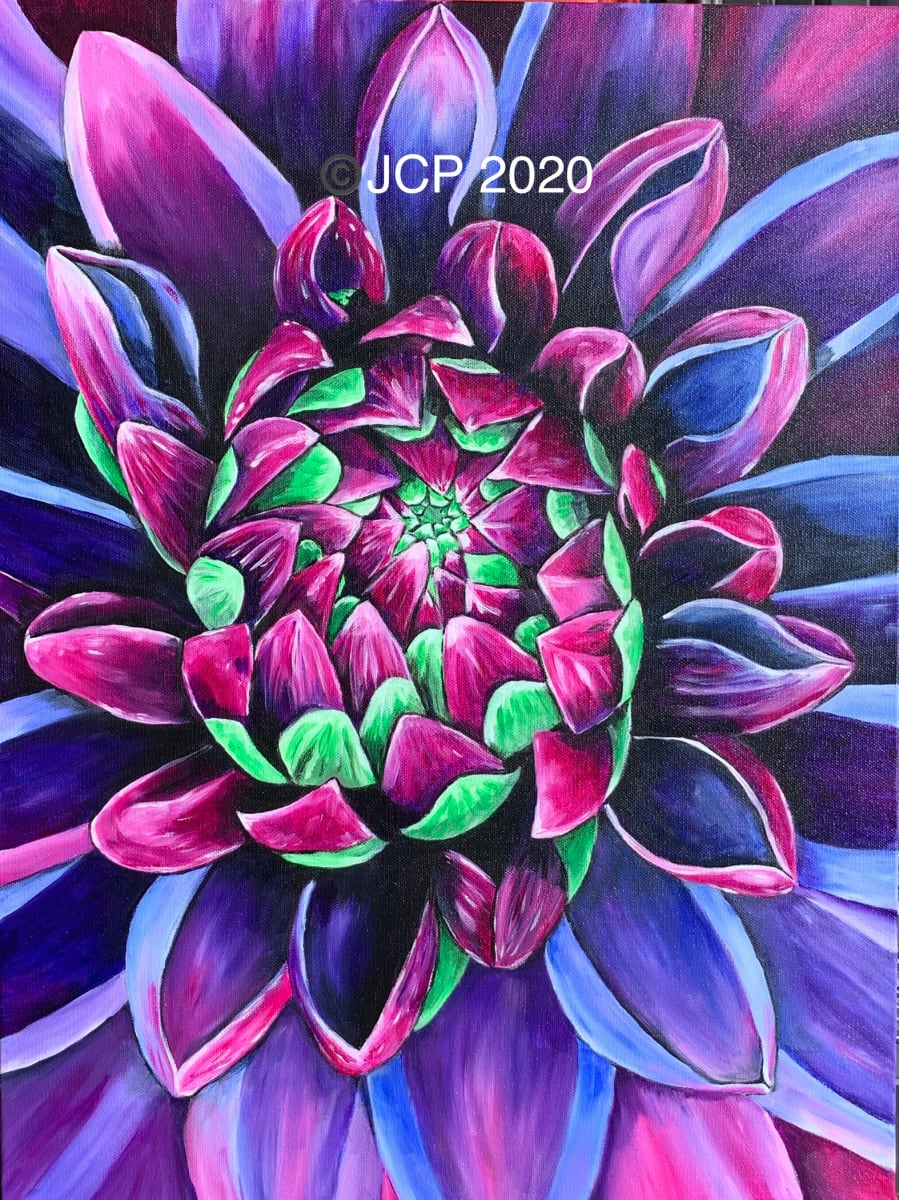 The Great Grape Limeade Dahlia Unfurls it’s Heart. by Jennifer C.  Pierstorff 