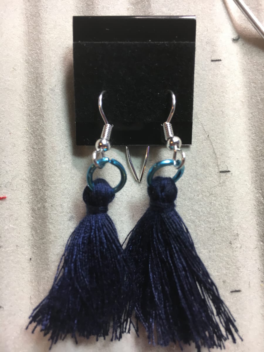 Silk tassel earrings by Jennifer C.  Pierstorff 