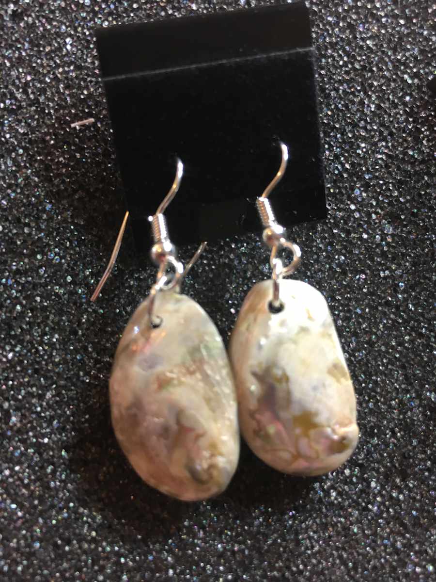 Shell earrings by Jennifer C.  Pierstorff, Image 1.