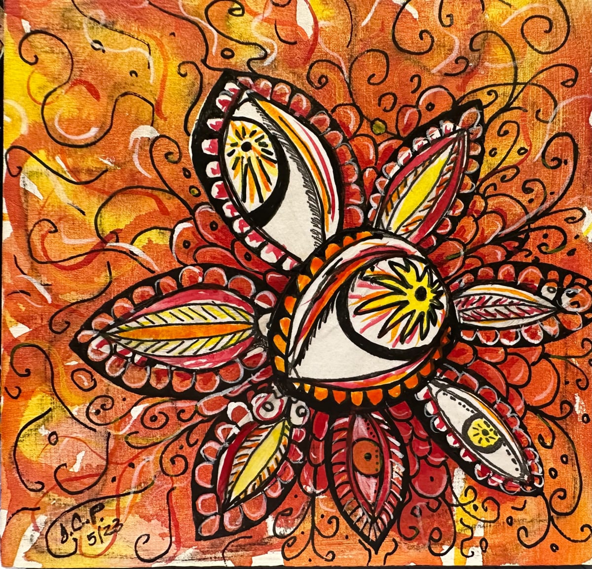 Flaming Eye Flower by Jennifer C.  Pierstorff 