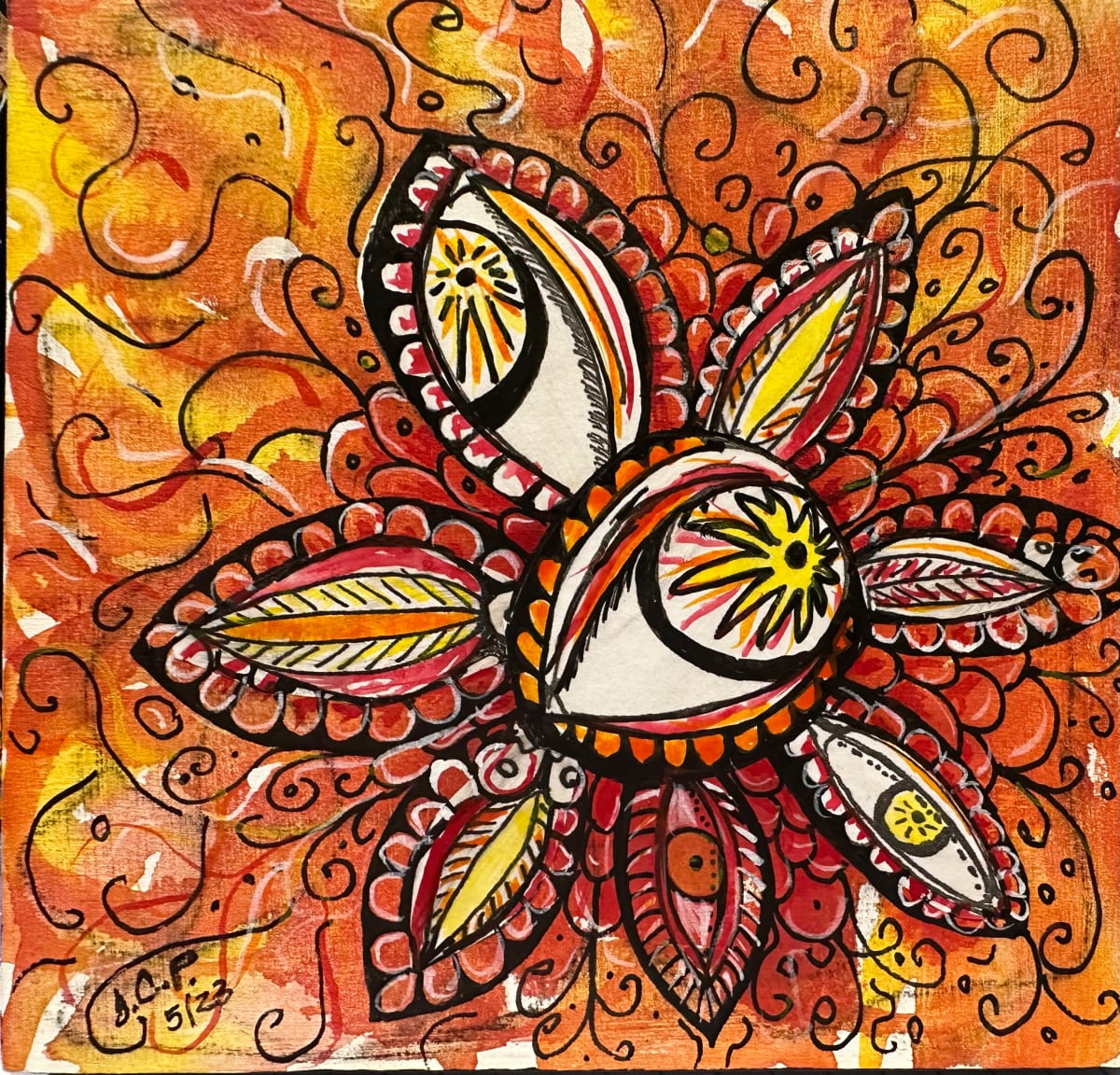 Flaming Eye Flower by Jennifer C.  Pierstorff, Image 1.