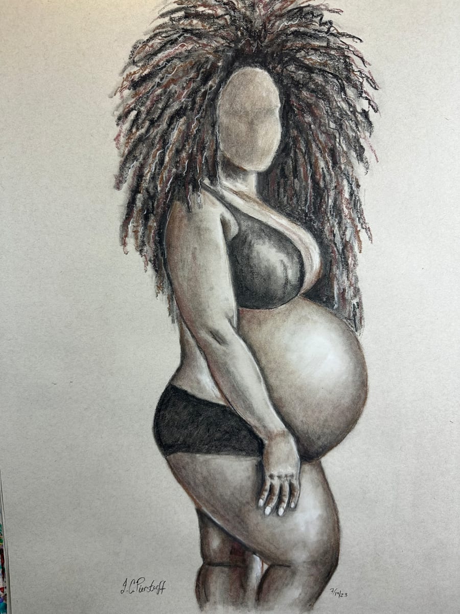 Female Representation - 1 of 4 (Beautifully Pregnant Black Woman) by Jennifer C.  Pierstorff 