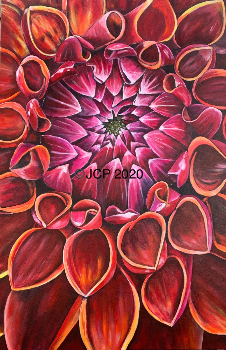 Fiery Dahlia by Jennifer C.  Pierstorff, Image 1.