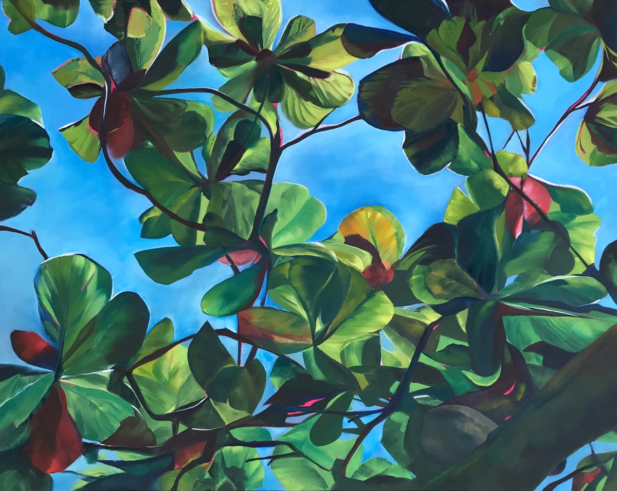 Hawaii Leaf Tangle by Jan Elbert  Image: Hawaii Leaf Tangle, 24" x 30"