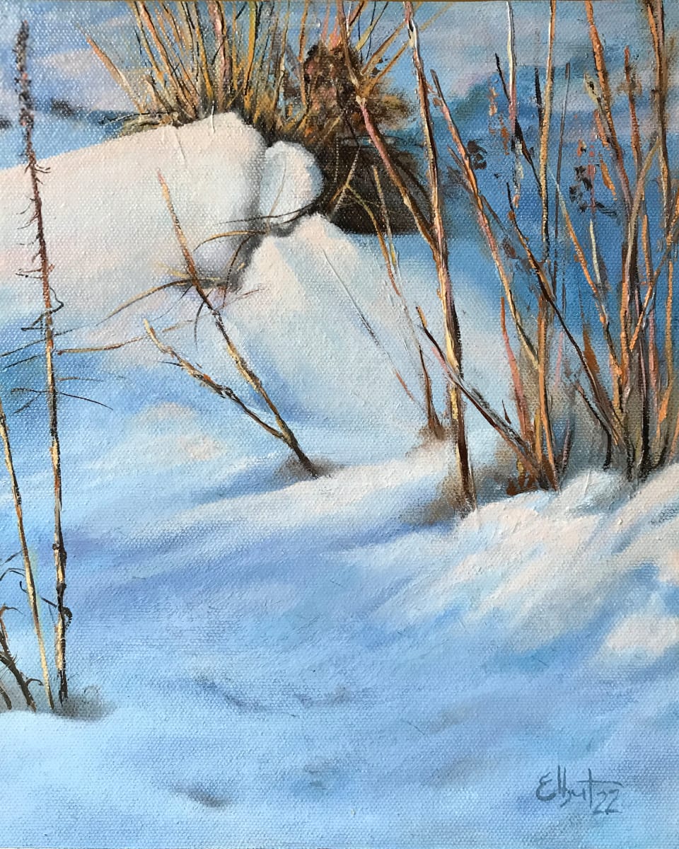 Snowbank, Morning Light by Jan Elbert 