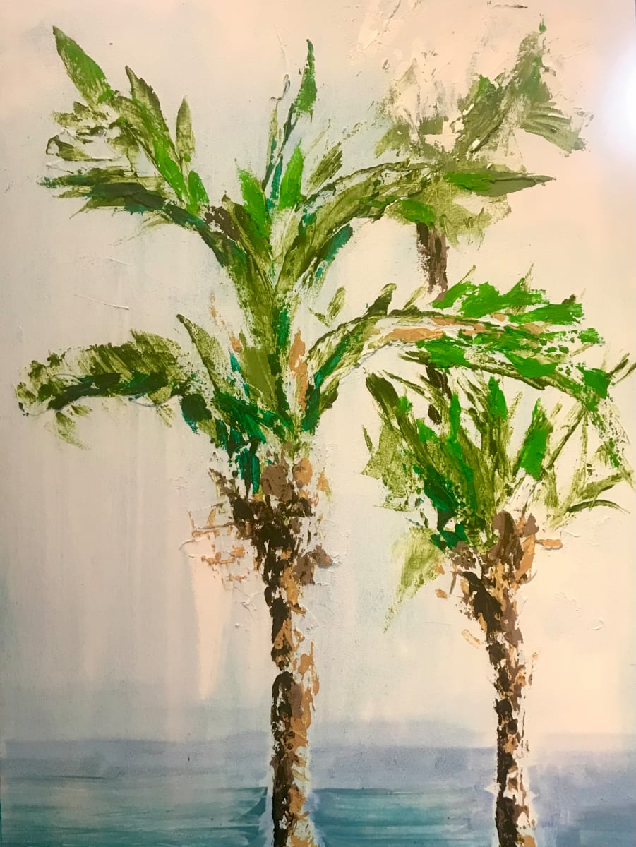 Palm Trees along the Beach by Marjorie Windrem  Image: Palms Along the Beach
22 W X 28 H
Oil on Stretched Canvas