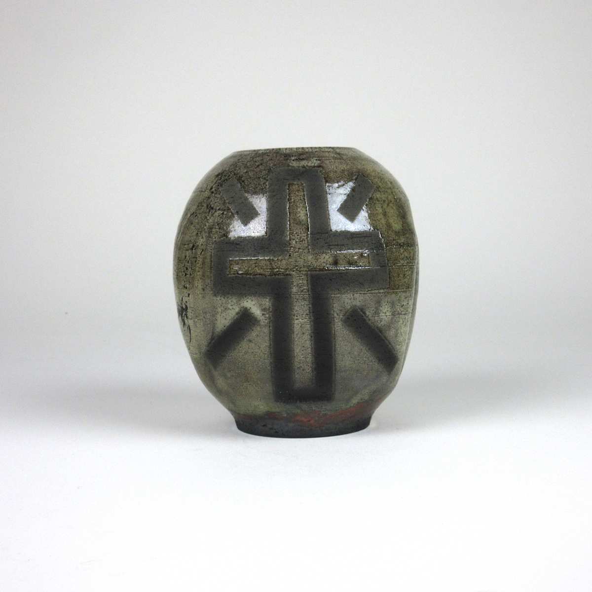 Raku Vase (Cross) by Anker West 