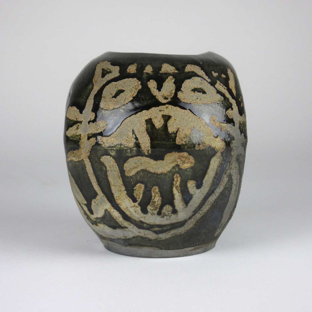 Raku Cat Vase by Anker West 