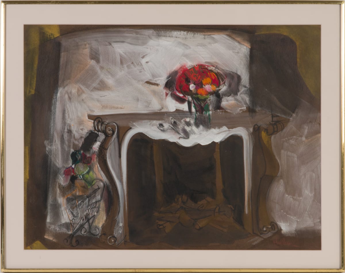 Anemonies On Mantel by Beverly Hallam 