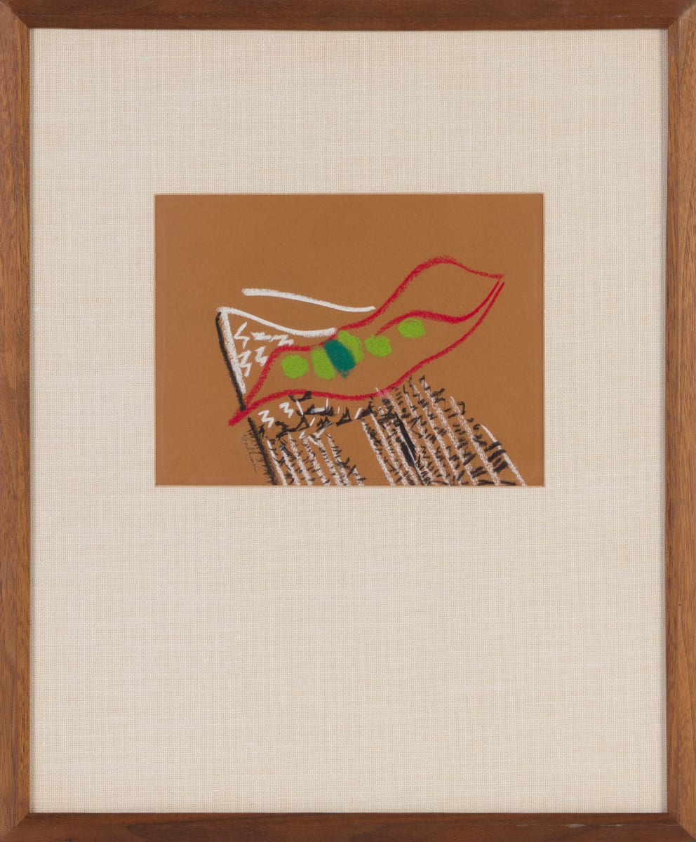 Pea Pod And Newspaper by Beverly Hallam 