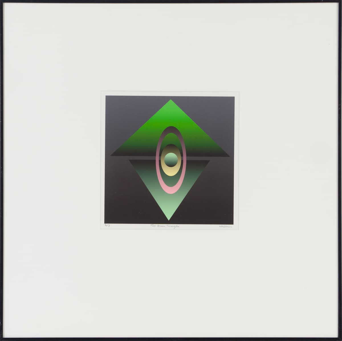 Two Green Triangles by Beverly Hallam, Image 1.