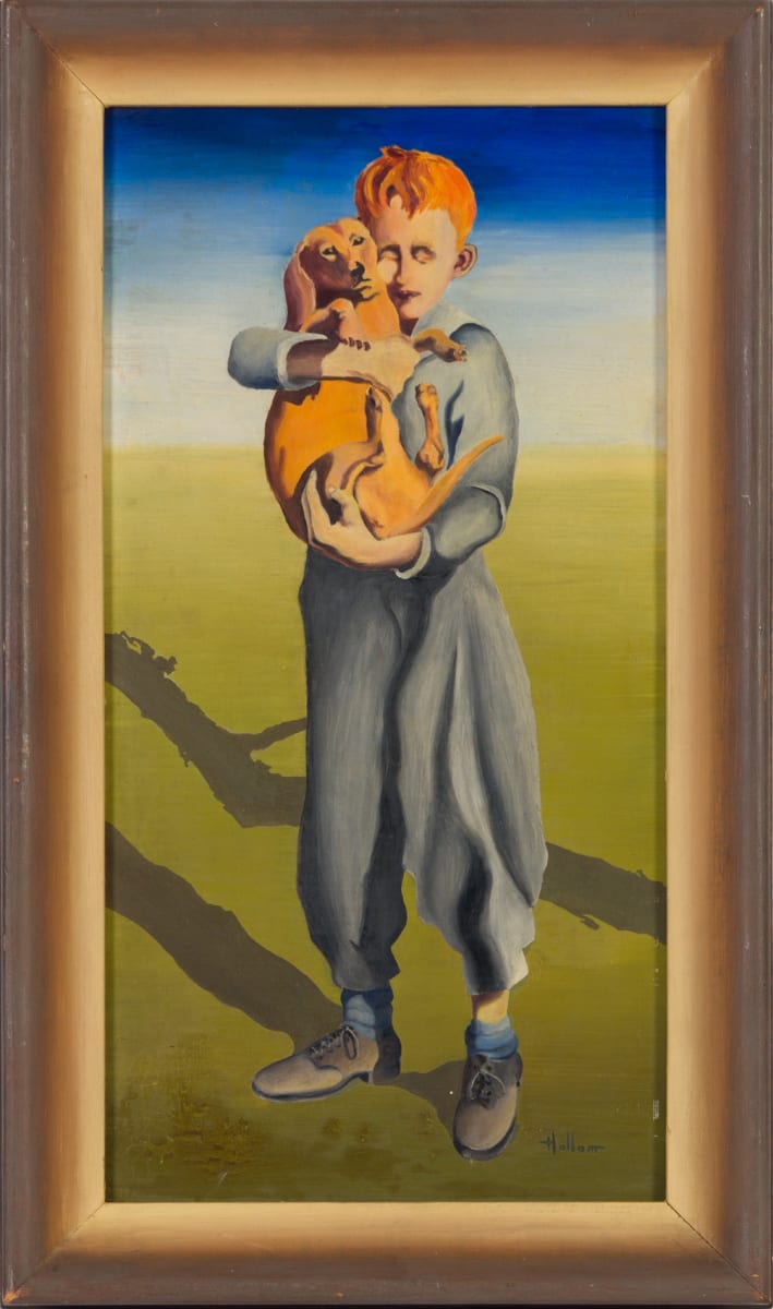 Boy with Dog by Beverly Hallam 