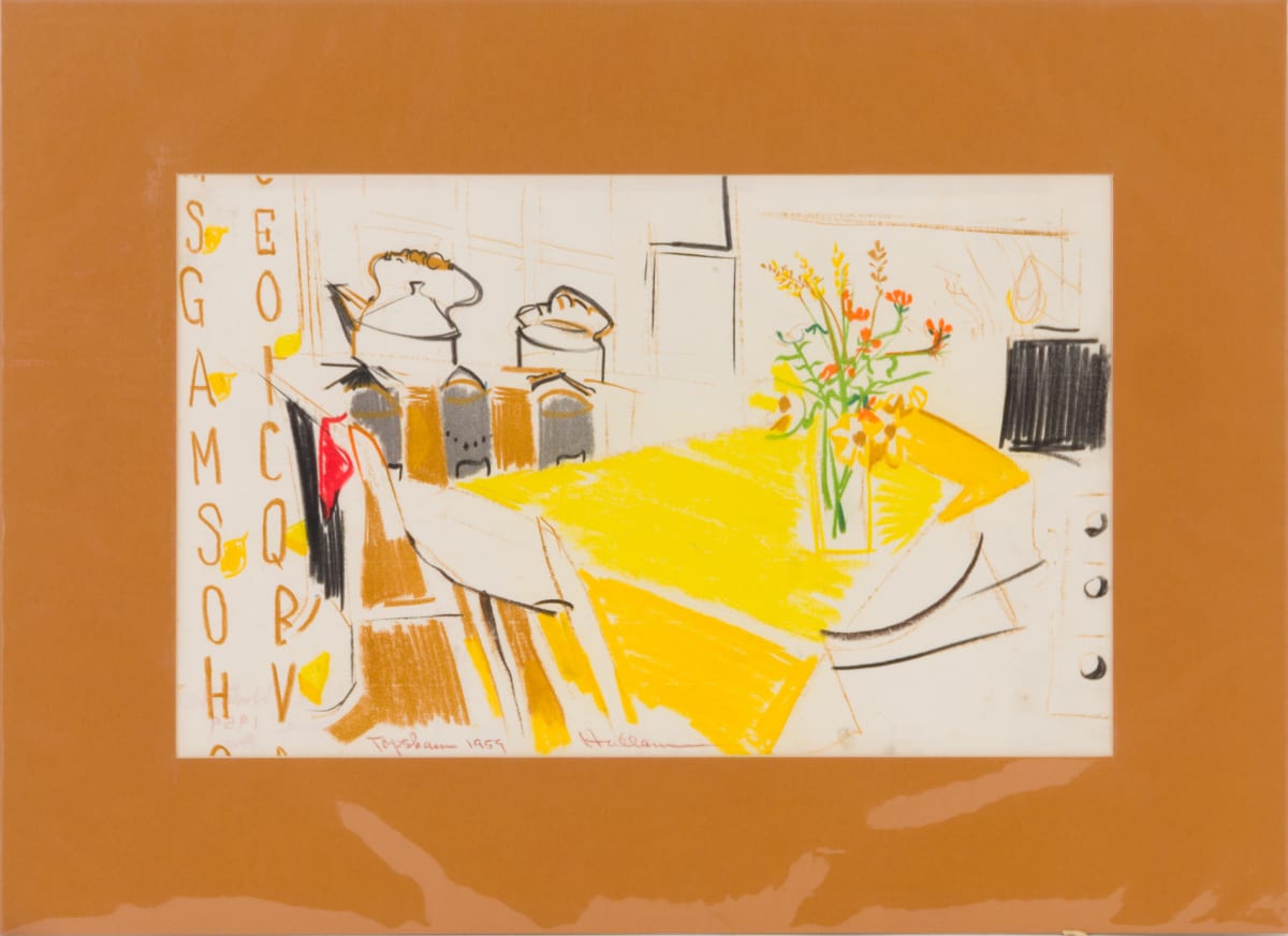 Kitchen at Priscilla Nyes, Winter Hill, Topsham, Me. by Beverly Hallam 