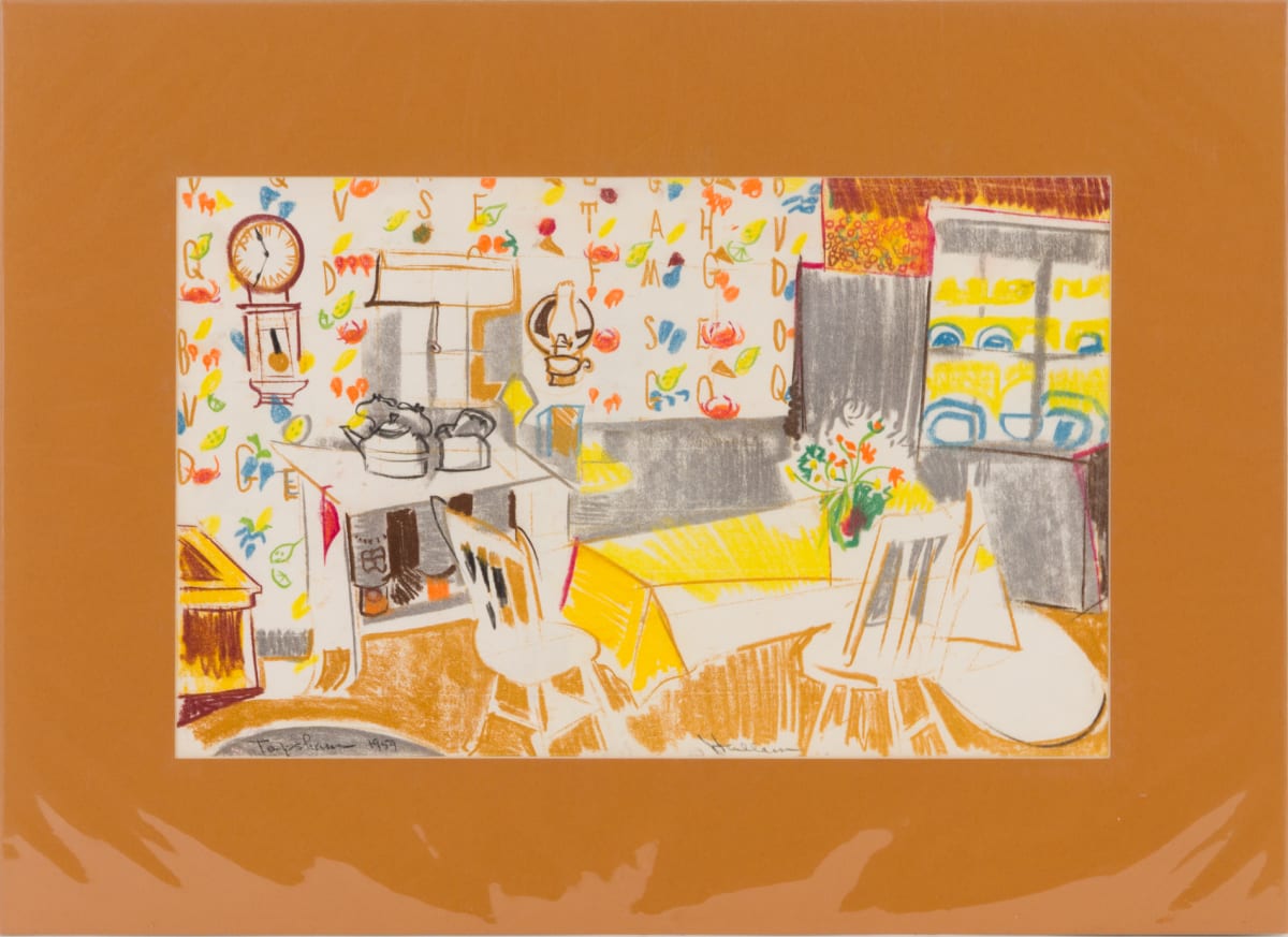 Kitchen at Priscilla Nyes, Winter Hill, Topsham, Me. by Beverly Hallam 