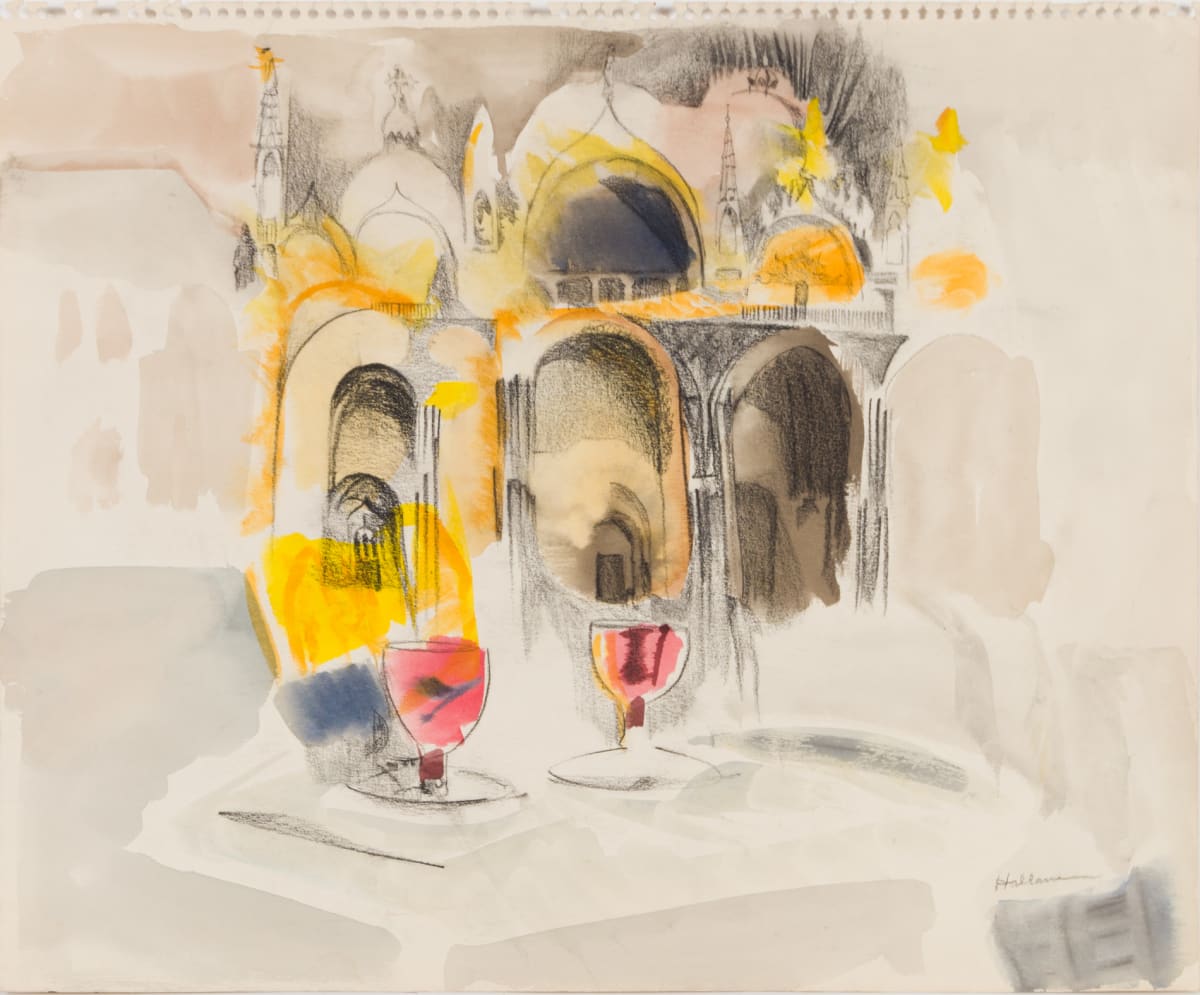 Glasses of Campari, San Marco Square, Venice by Beverly Hallam 