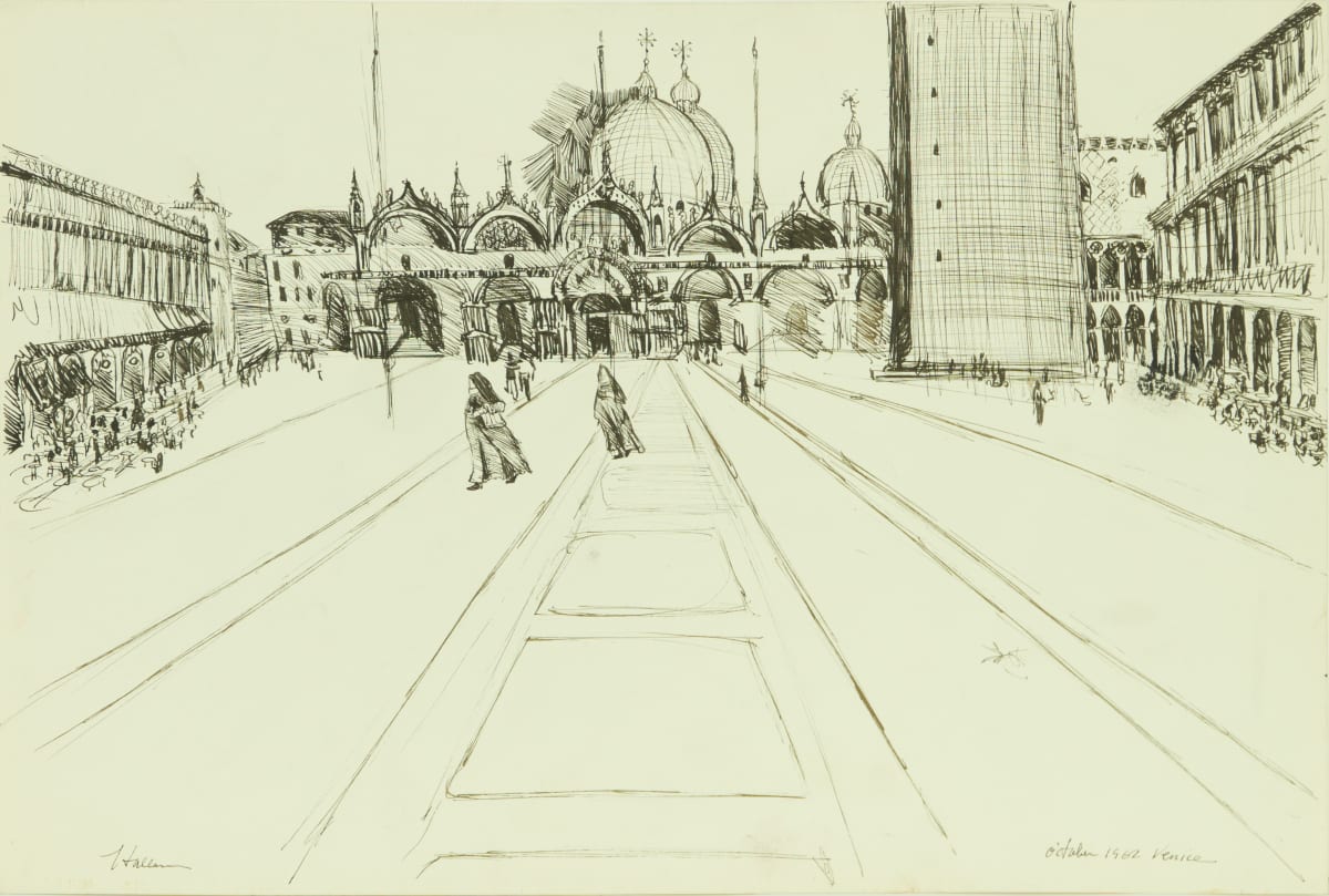 Piazza San Marco with Nuns by Beverly Hallam 