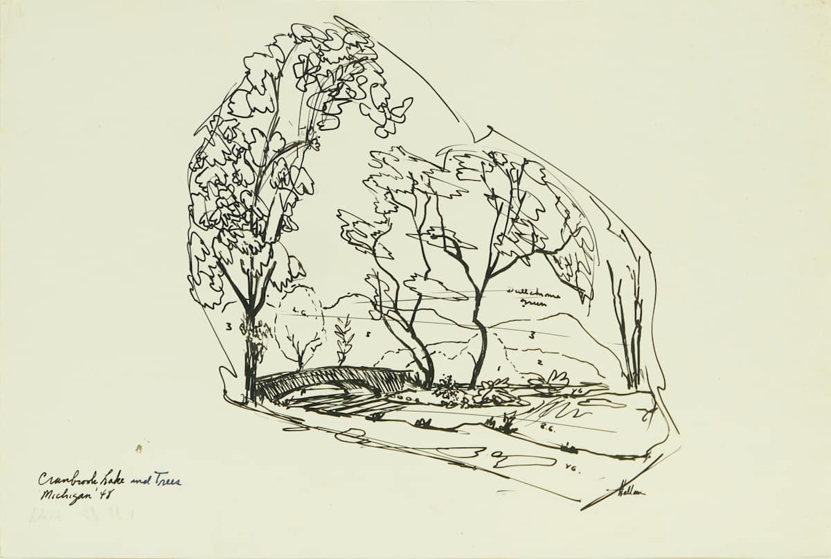 Cranbrook Lake and Trees, Michigan ‘48 by Beverly Hallam, Image 2.