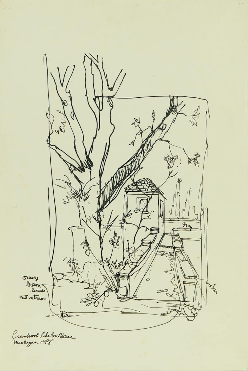 Cranbrook Lake Boathouse, Michigan 1948 by Beverly Hallam, Image 2.