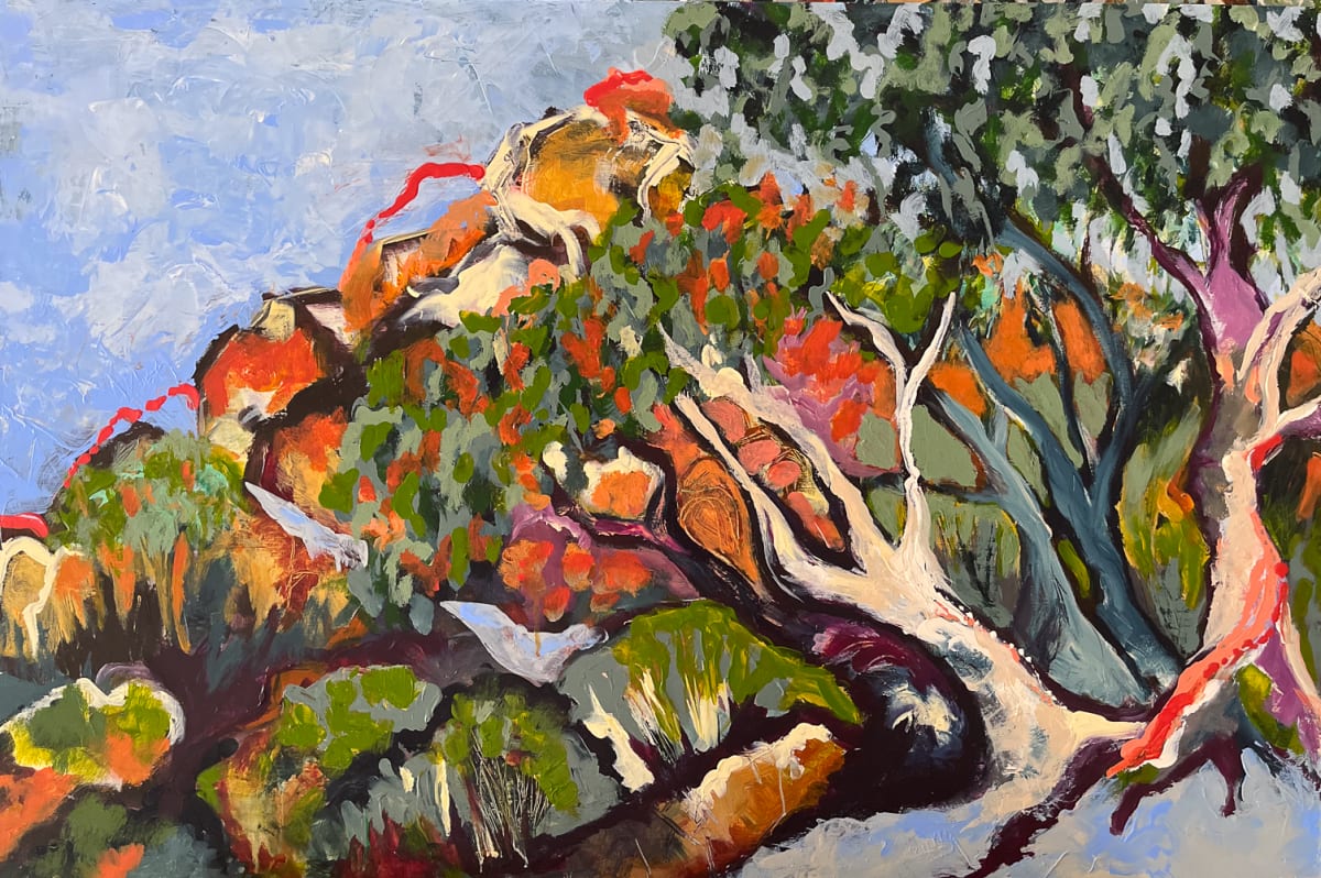 Rainbow Beach, K'gari by Suellen Tomkins  Image: A reimagined landscape  following a trip to stunning K'Gari, Qld.