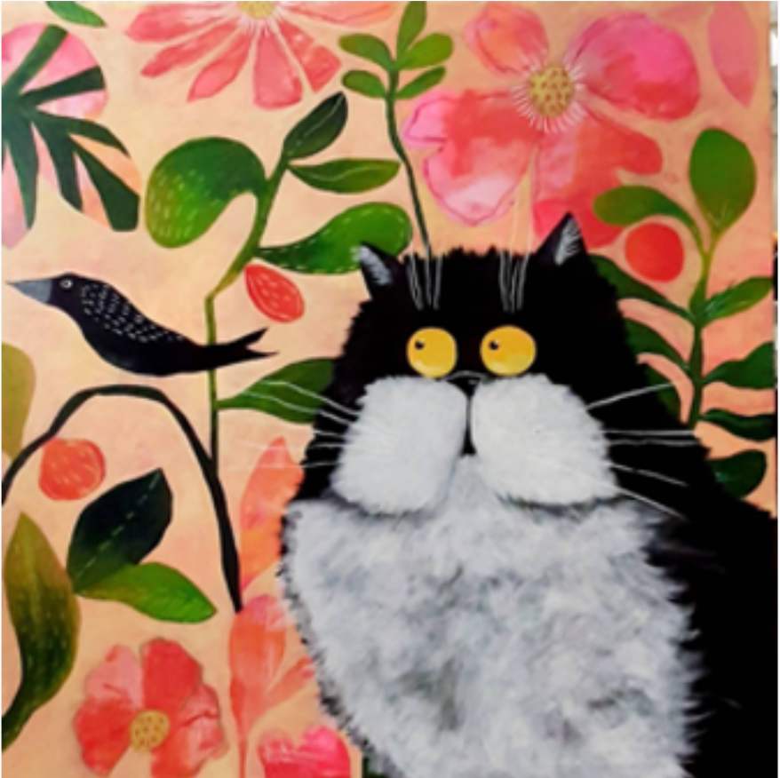Cat and Bird #2 by Anchana Chareepaporn 