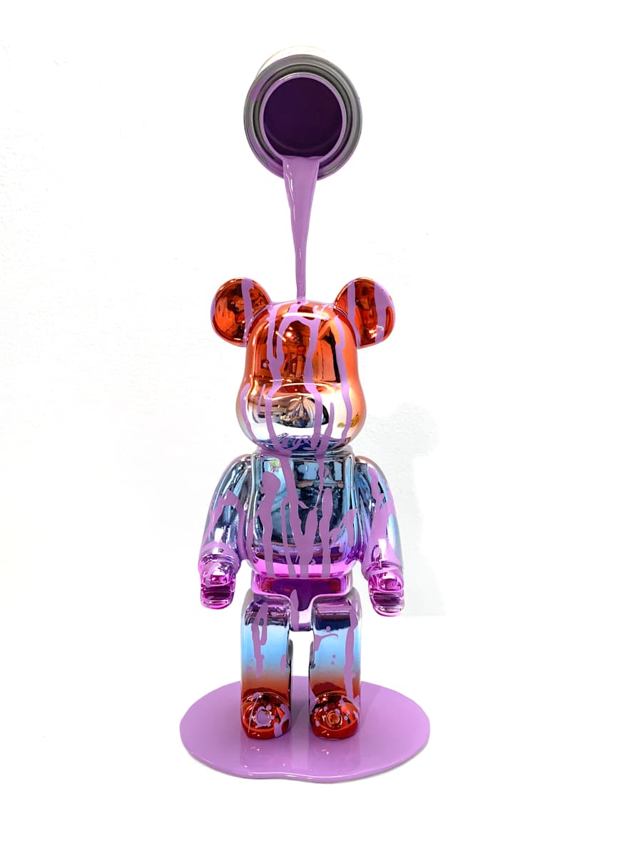 Happy Accident – Bearbrick (Purple on Red/Blue) by Joe Suzuki 